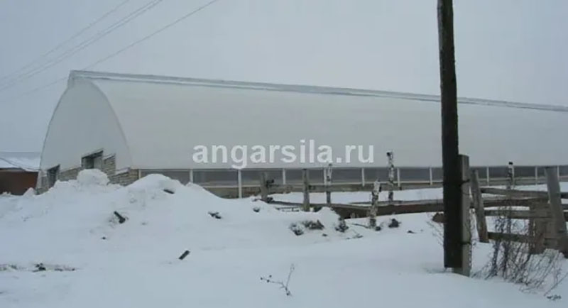 бескаркасный быстровозводимый ангар для фермы